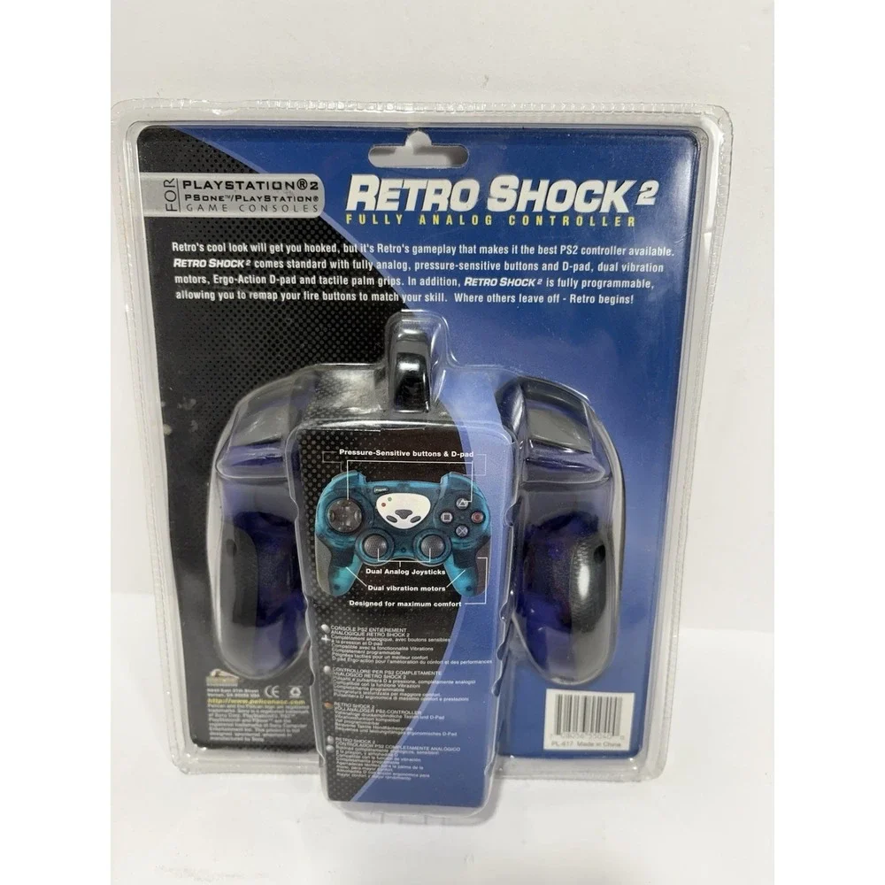 Pelican Retro Shock 2 Playstation 2 PS2‎ Purple Controller GameStop Brand New